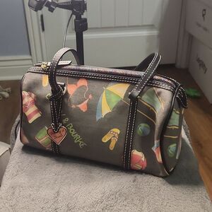 Dooney & Bourke Y2K rainbow zipper summer barrel bag EUC
